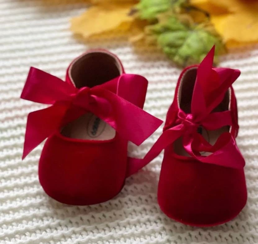 Zina - Baby Girl Princess Velvet Bowknot Shoes