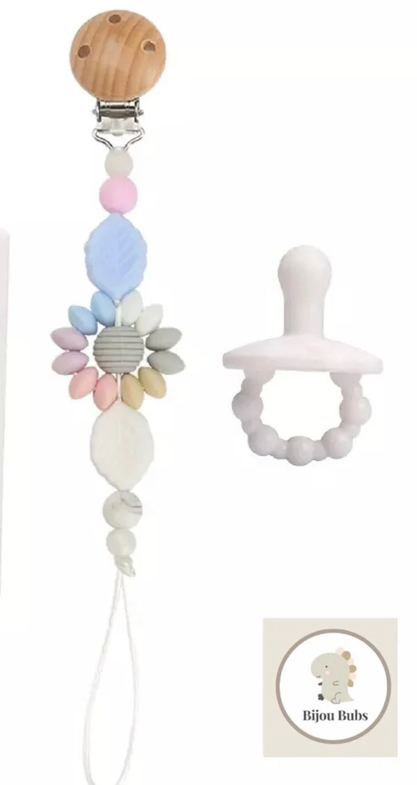 Daisy - Baby dummy clip & Dummy Set , BPA free silicone