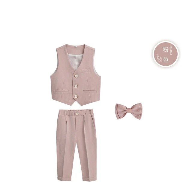 British Style Boys Wedding Suit - Winter Pink