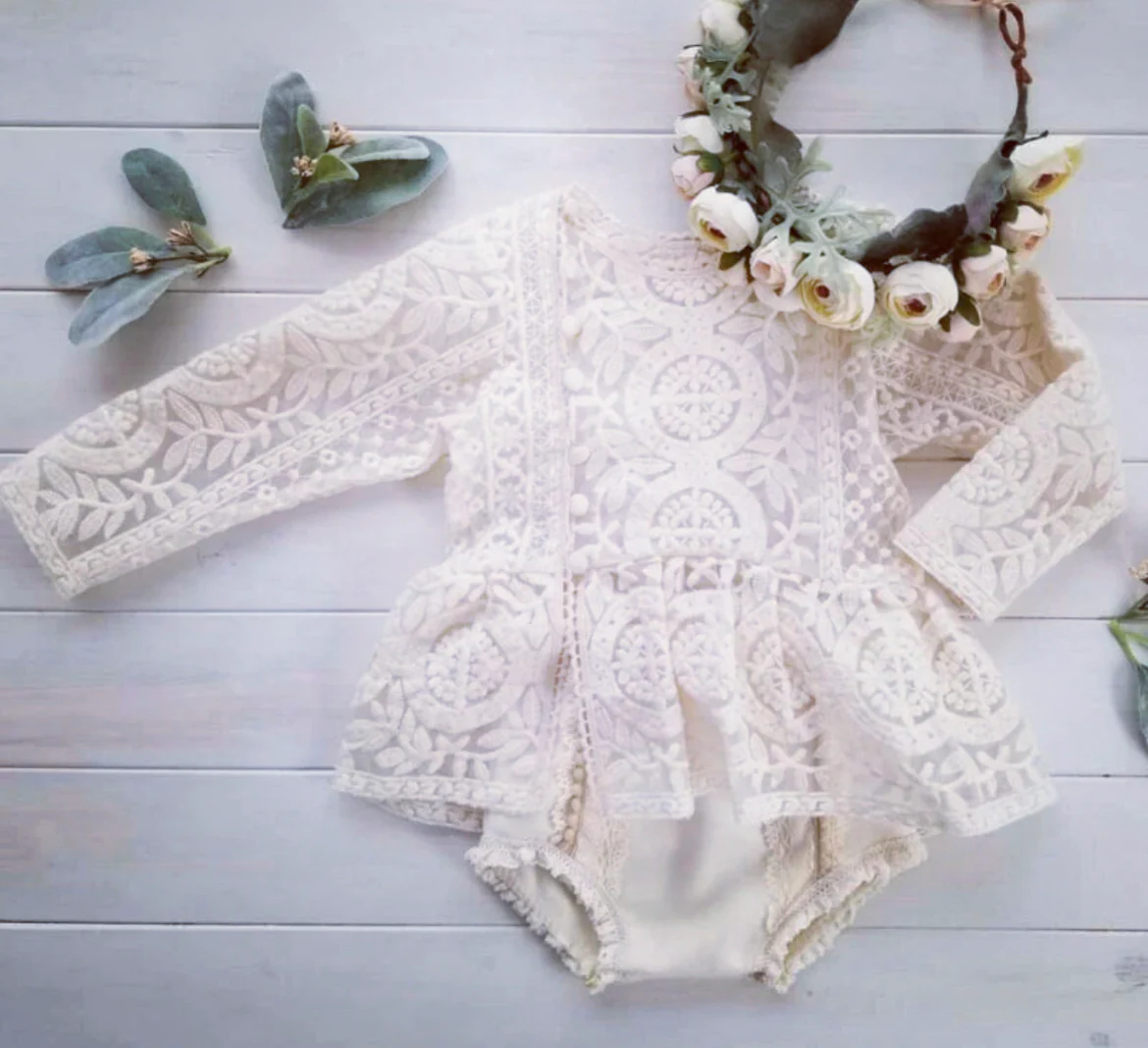 Mara - Baby Girl Tulle & Lace Dress Romper