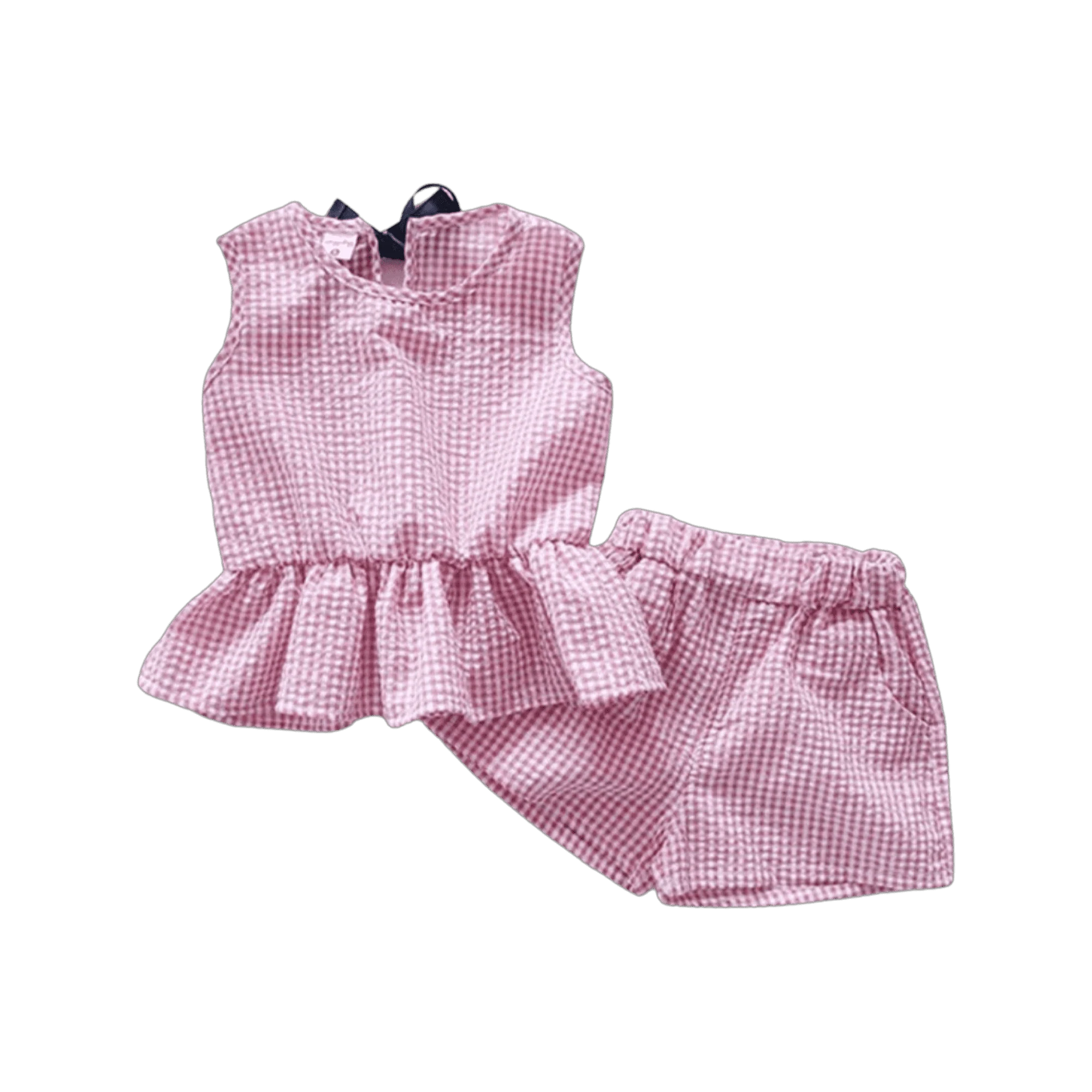 Girls Gingham Set - Pink