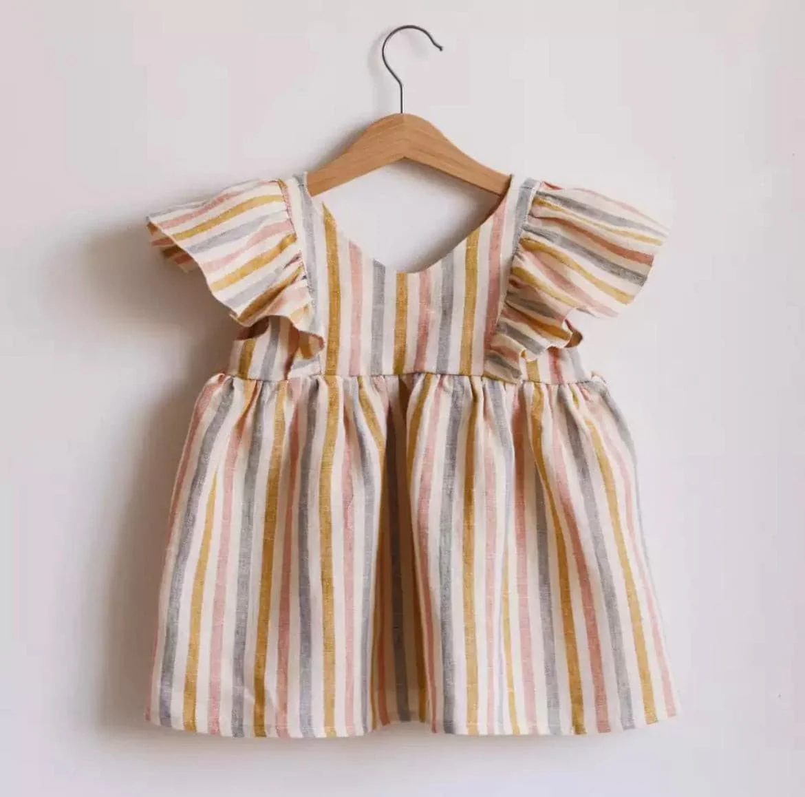 Baby Girl Linen Dress with Frills