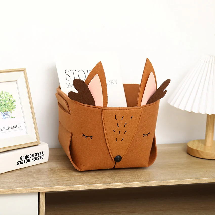 Woodland - Cute Woodland Storage Felt Box : Fox, Bunny, Bear , Deer