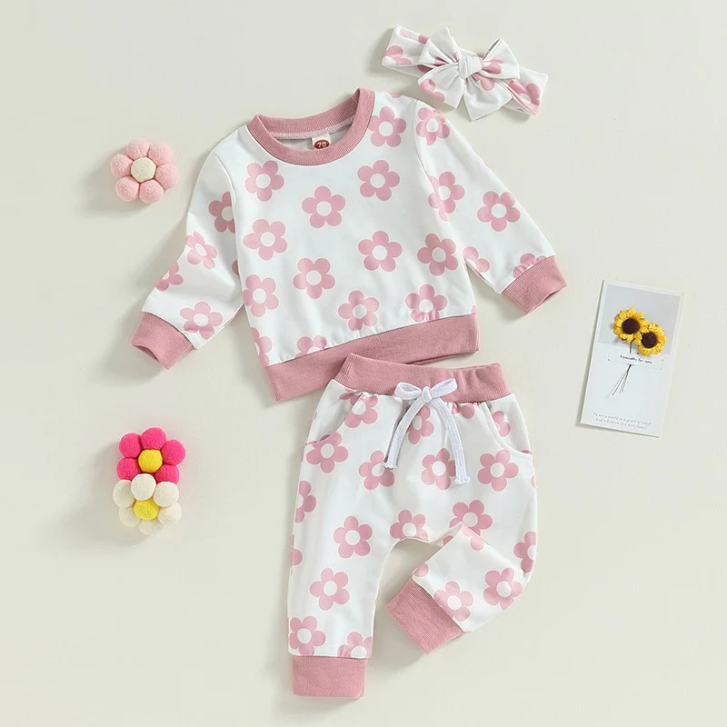 Baby Girl Clothes Set - Flower Power Tracksuit