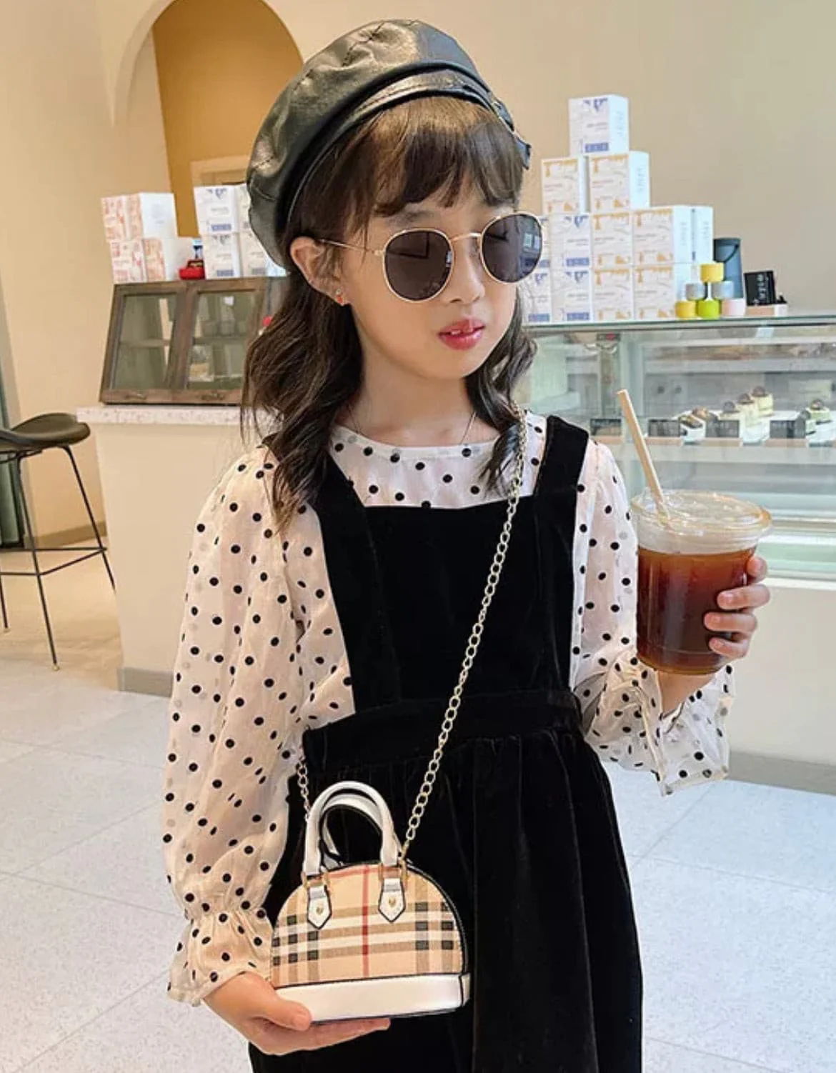 Designer Plaid Mini Purse Bag Plaid Vegan Leather Handbag