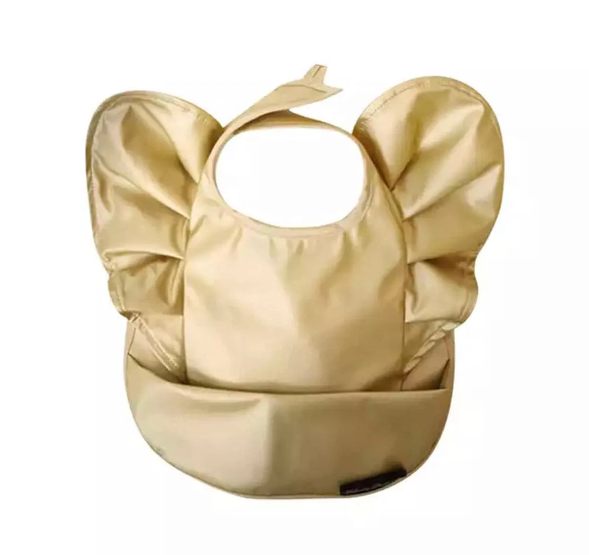 Waterproof Baby Bib - Gold Metallic with Wings