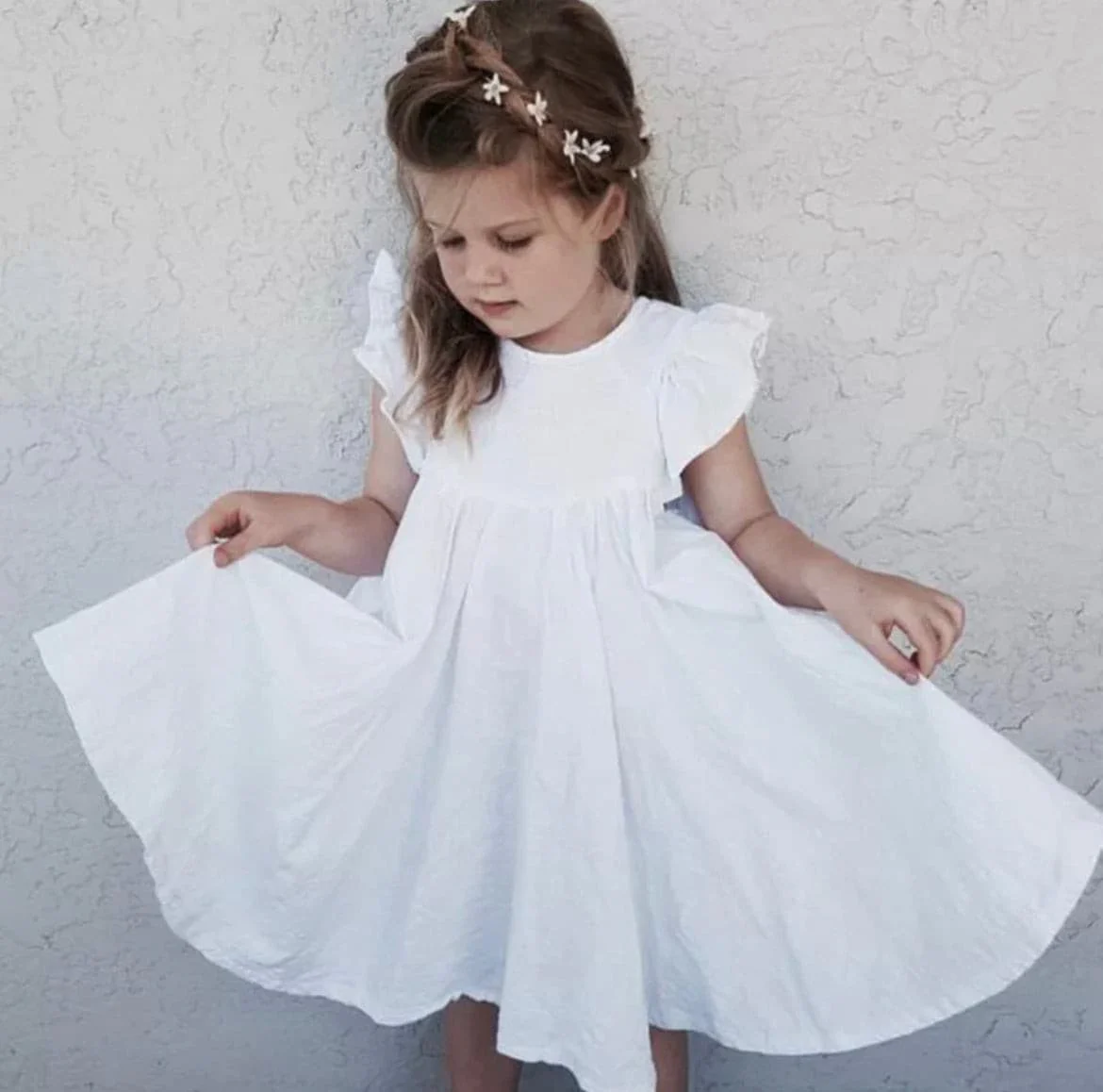 Rosie Ruffle Dress  - White