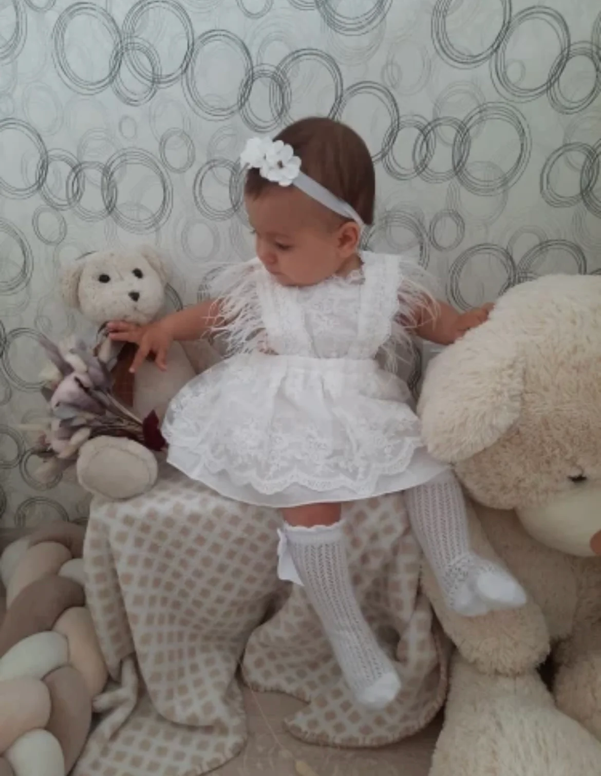 Winona Feather Romper - White