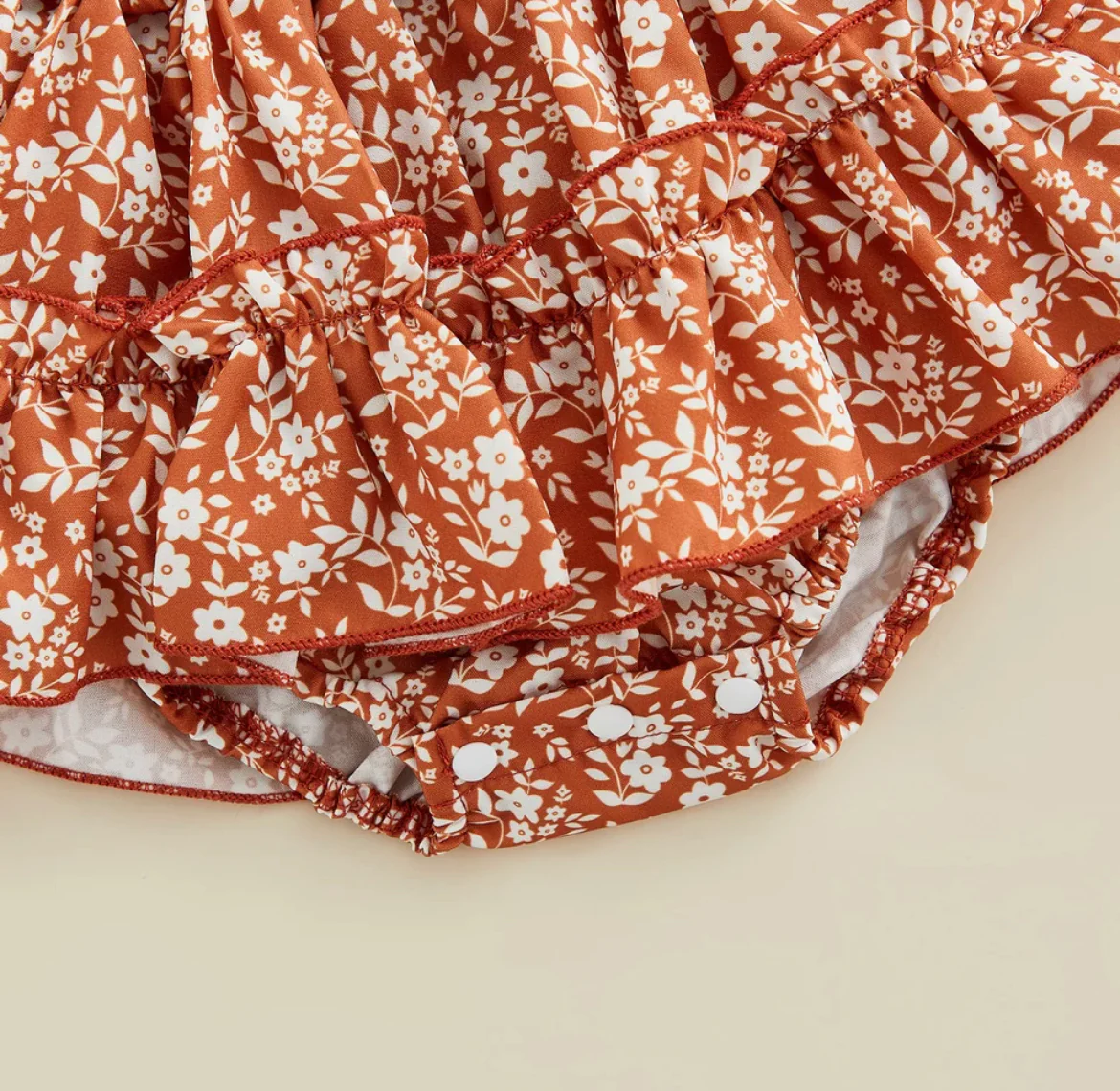 Sadie - Ruched Floral Long Sleeve Boho Romper