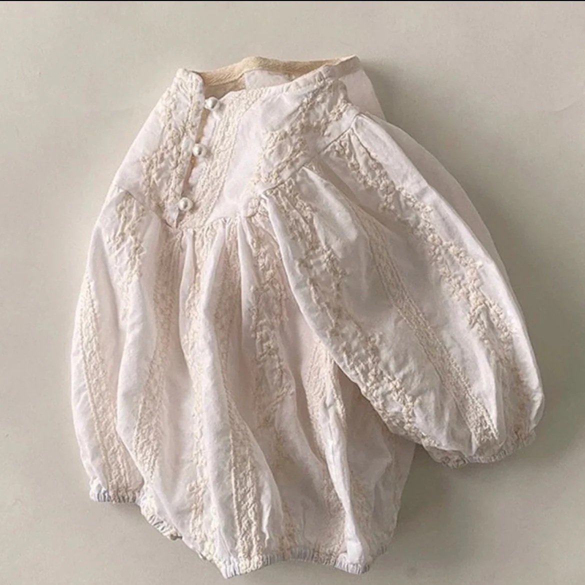 Giselle - Embroidered Romper - Long Sleeve