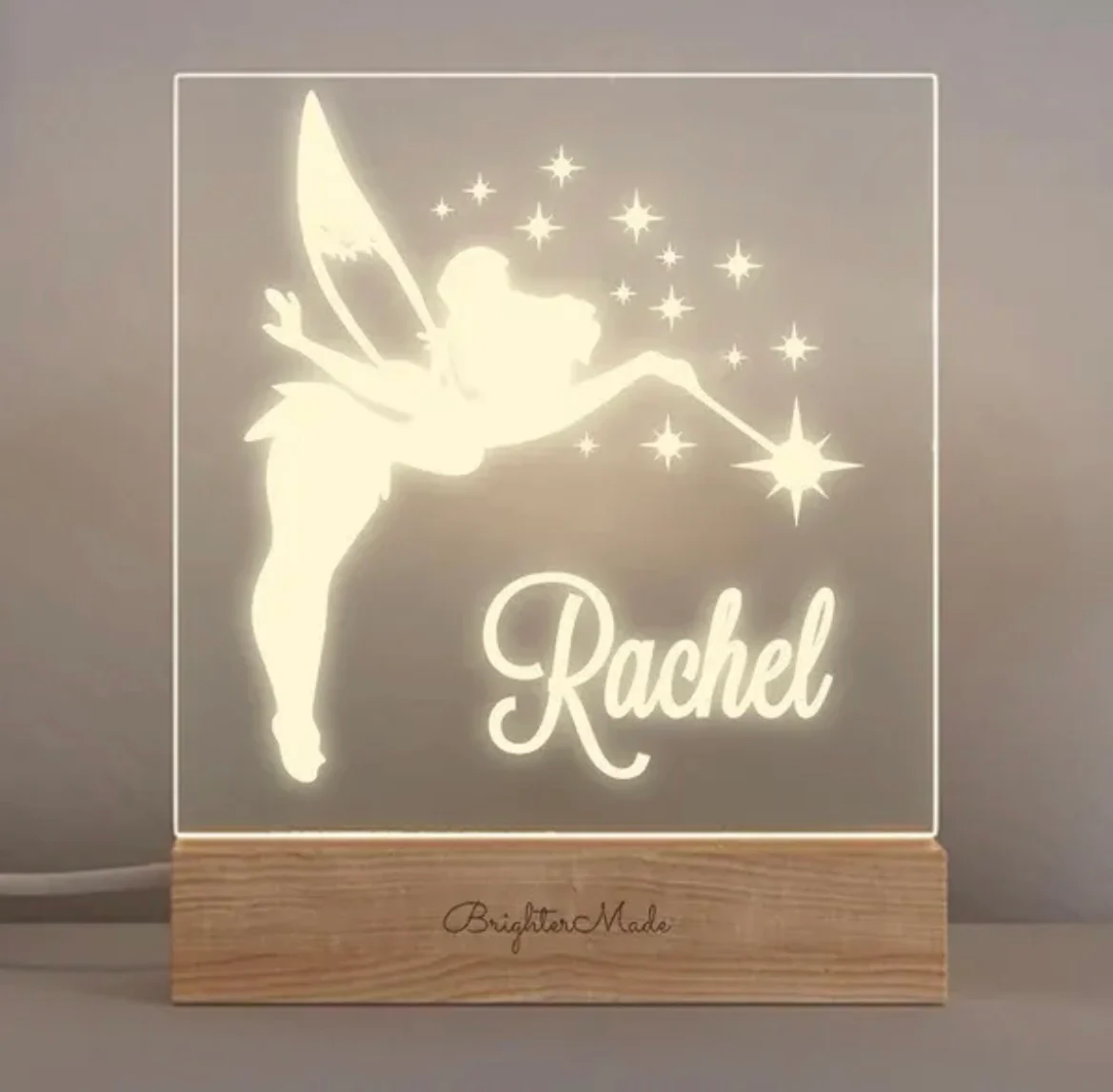 Girls Personalised Night Light - Girl Nursery Name Light