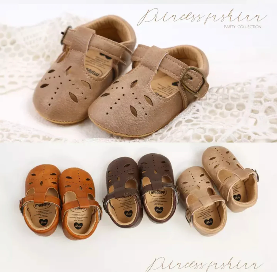 JESSICA T-BAR BABY SHOES - BEIGE