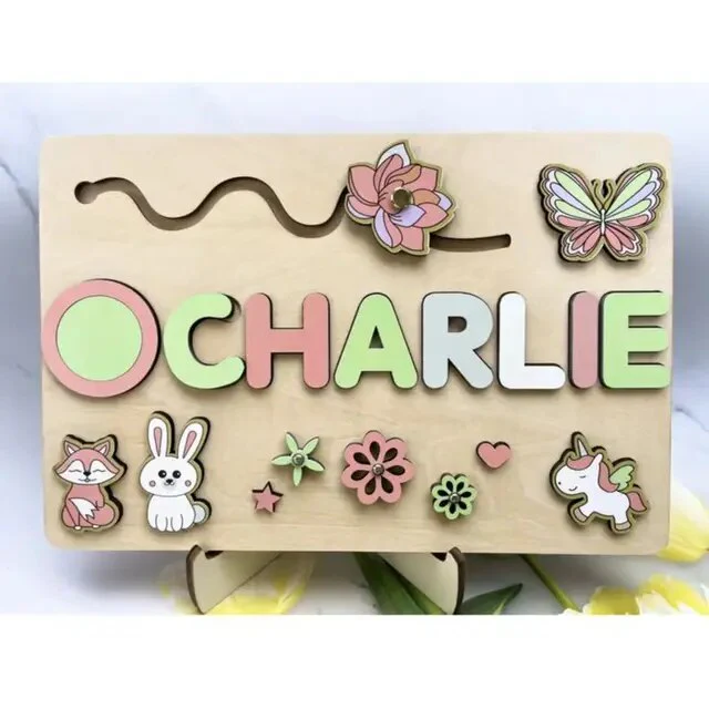 Personalized Custom First Name Wooden Puzzle Educational Toys For Toddlers Early Learning Gifts For Kids Baby Toy Boy &girl Gift