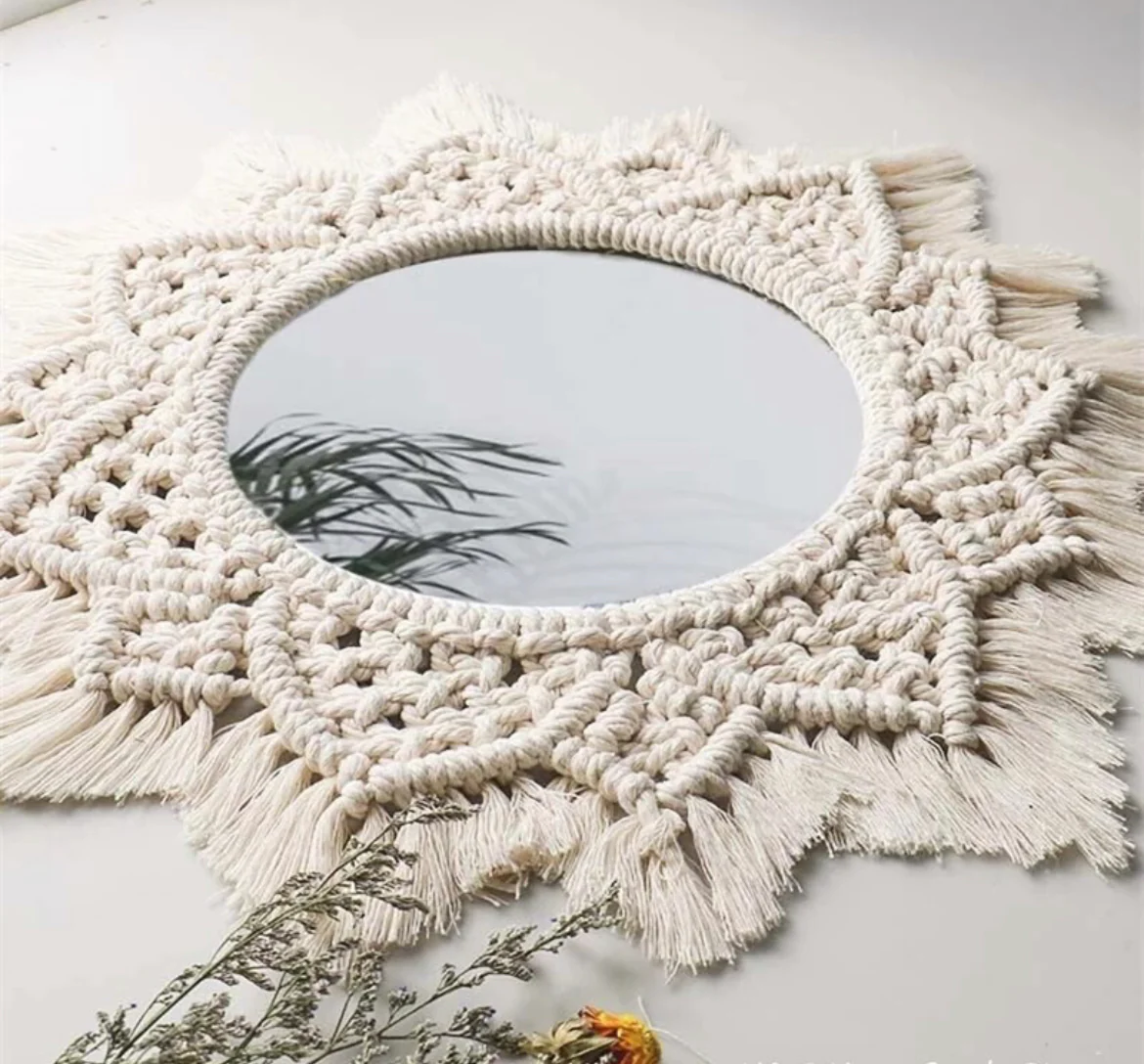 Boho Macrame Mirror