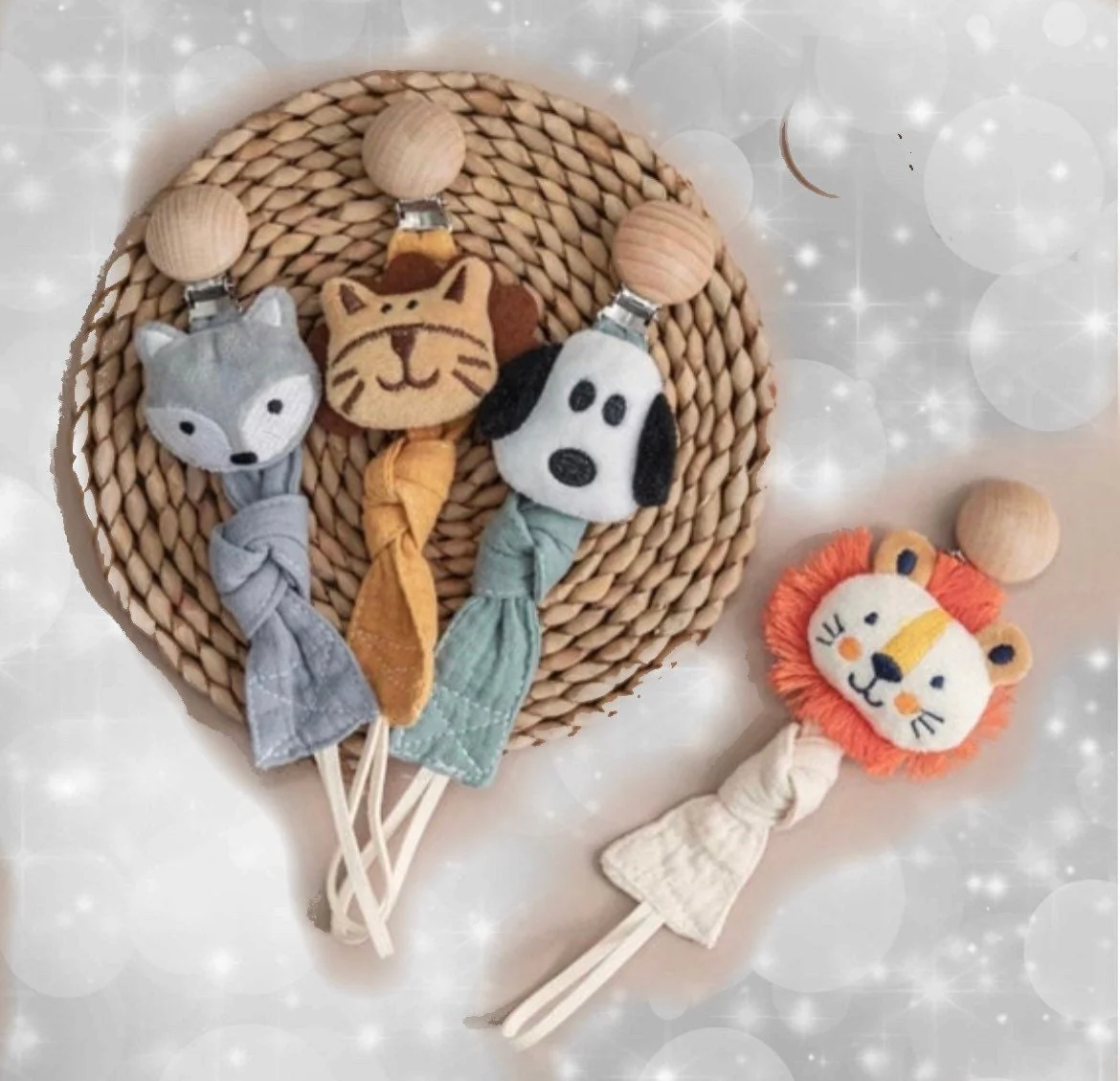 Baby dummy clip with Soft Toy
