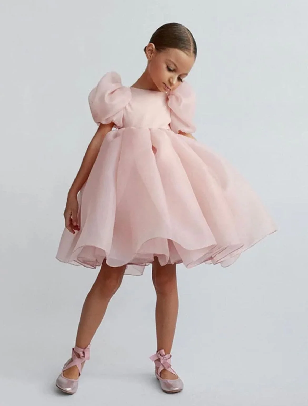 Girls Puff Sleeve Princess Dress