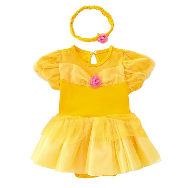 Belle - Baby Girl Costume - Beauty & The Beast , Yellow Tutu Costume Set