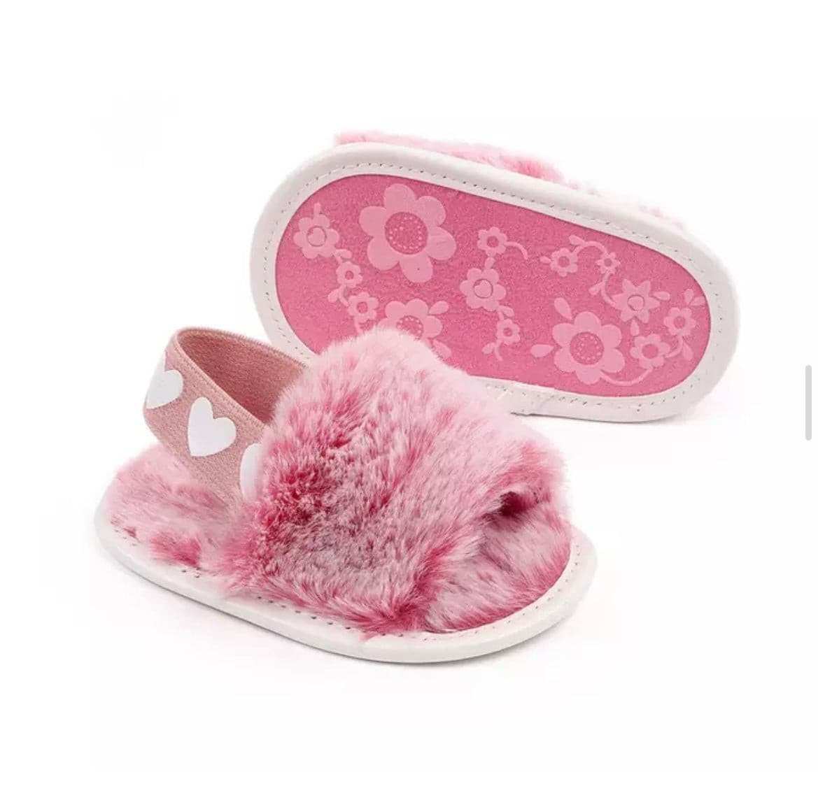 Baby Fur Slides - Dusty Pink