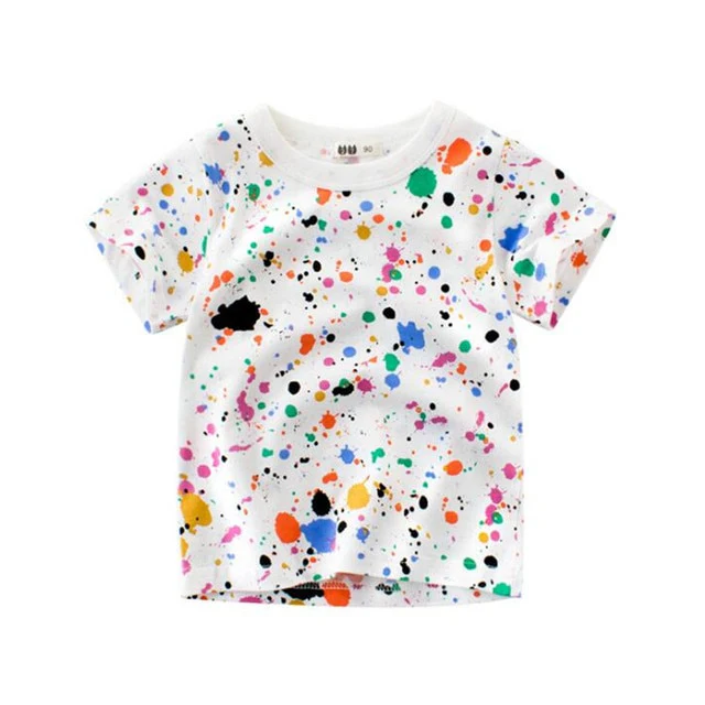 Paint Splatter -T-shirt Boy Cotton Short Sleeve