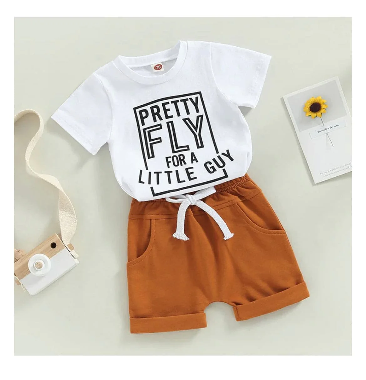 Pretty Fly For a Little Guy Set - Tee & Shirts  Set - White