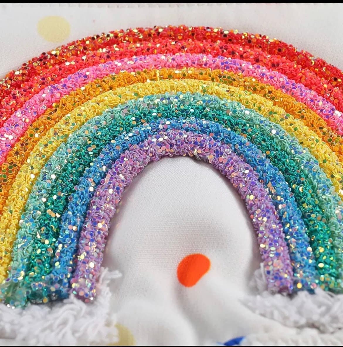 White Rainbow Polka Dot Dress