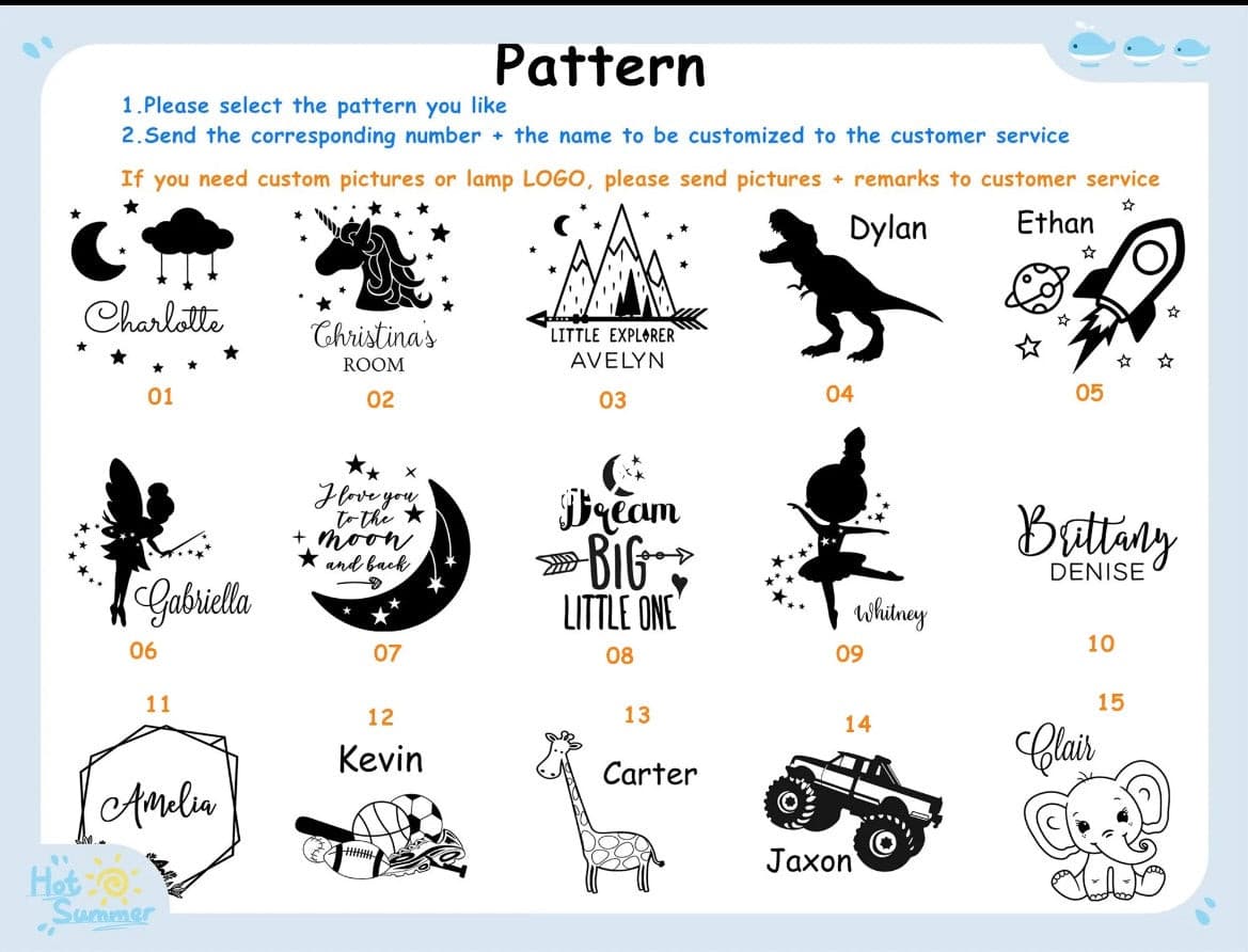 Personalised Night Light - Nursery Name Light