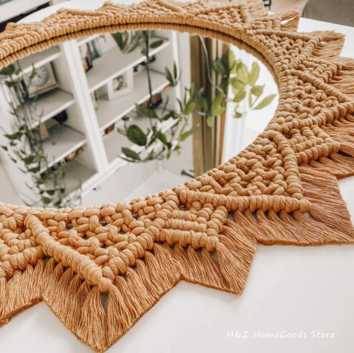 Boho Macrame Mirror