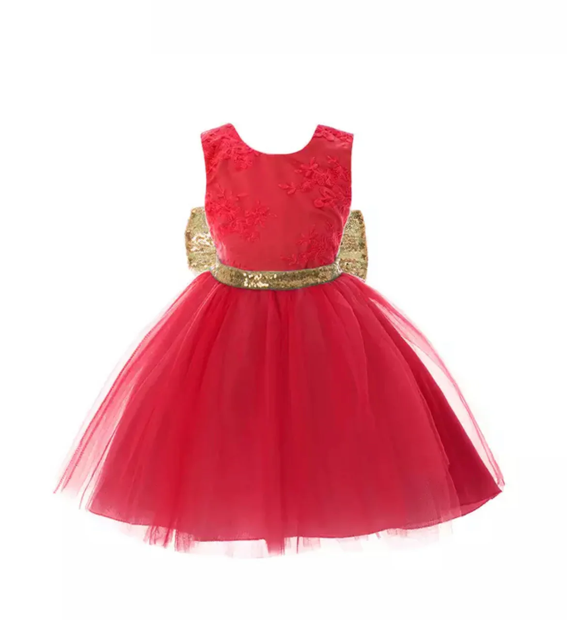 Elissa - Princess Tulle Dress with Large Sequin Bow
