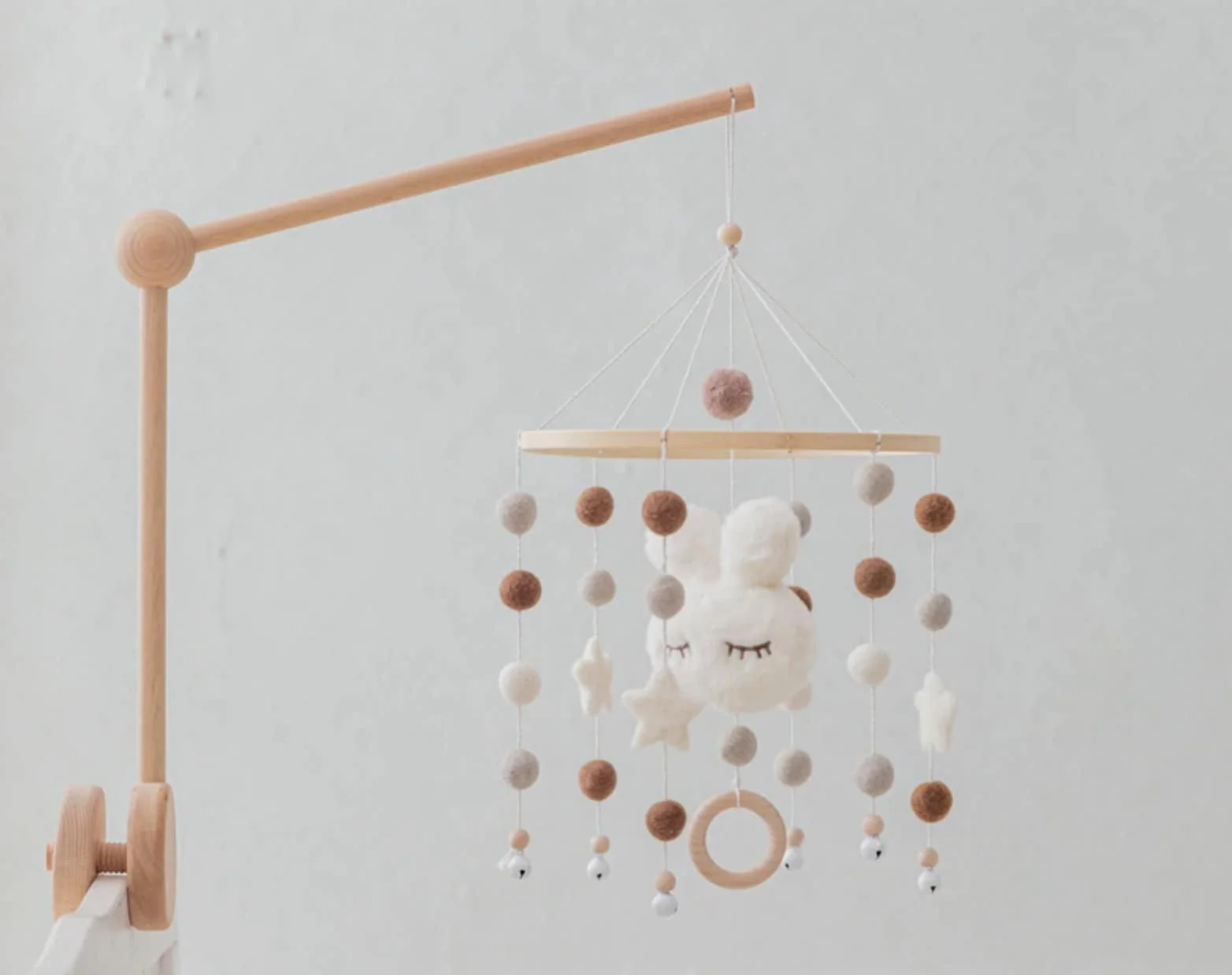 Felt Cloud  Neutral Baby Mobile for Nursery