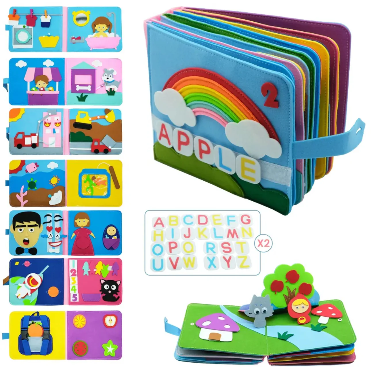 Montessori Busy Book- Baby Educational Busy Book Toy , Felt Quiet Book