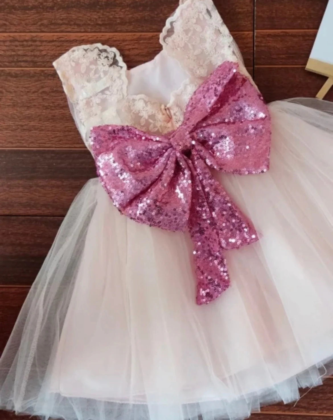 Elissa - Princess Tulle Dress with Large Sequin Bow