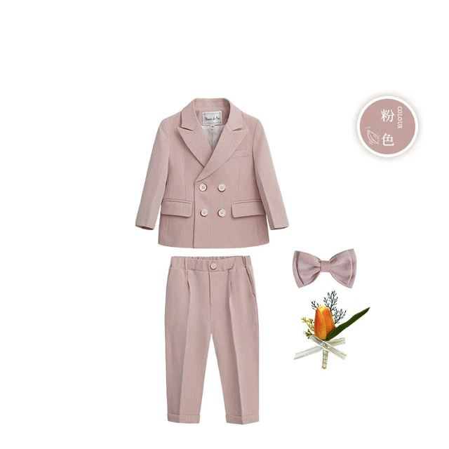British Style Boys Wedding Suit - Winter Pink