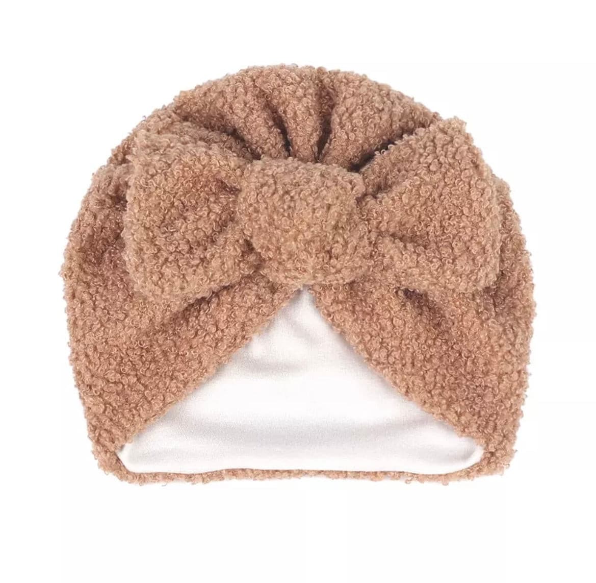 Teddy Bow Knot Turban - Almond