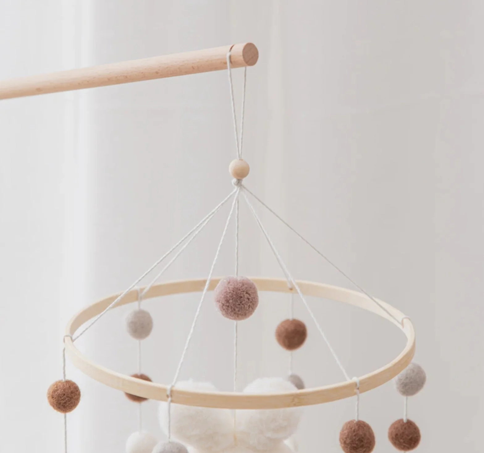Felt Cloud  Neutral Baby Mobile for Nursery