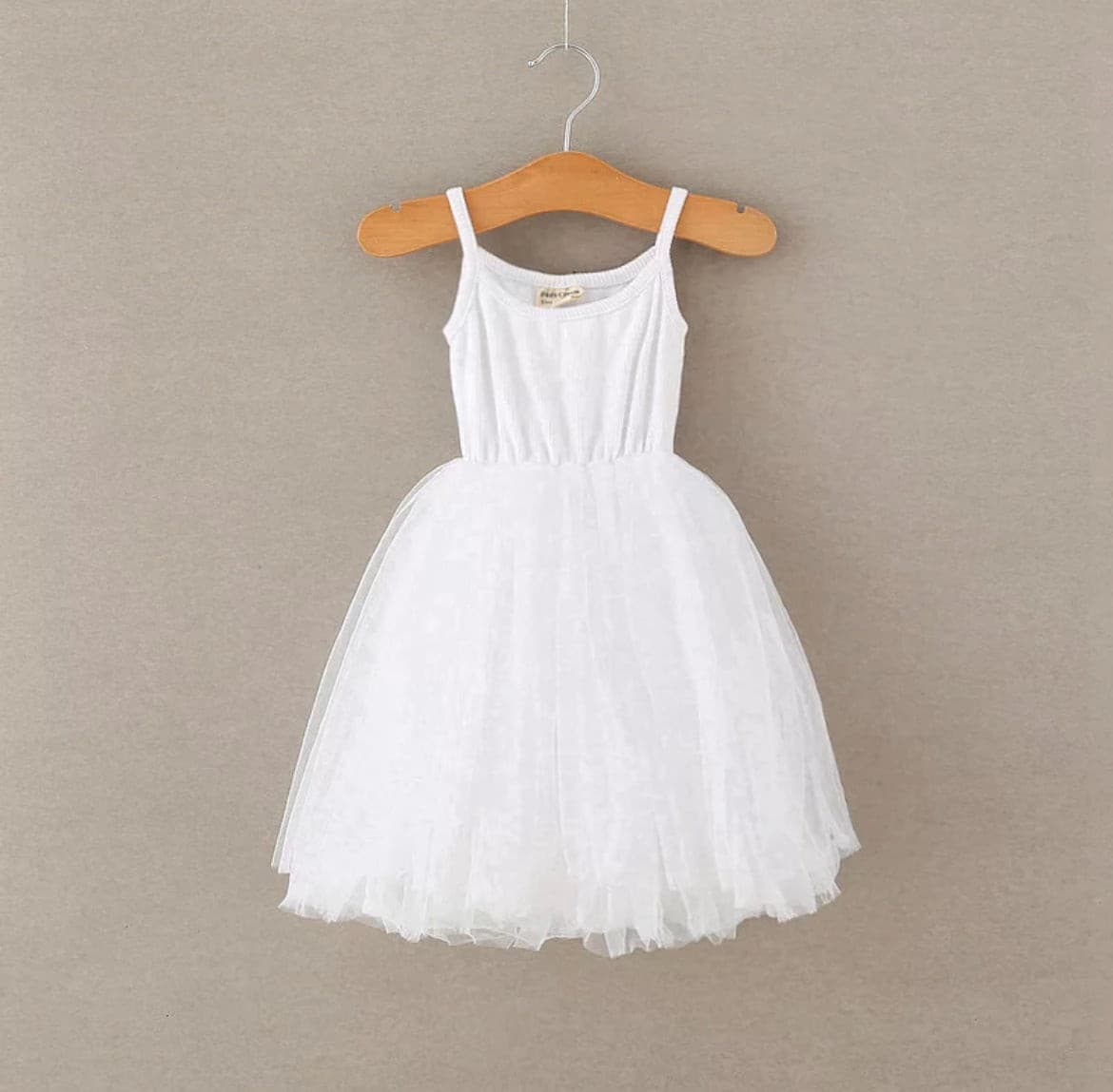 Mila- White Singlet Dress with Tulle Tutu
