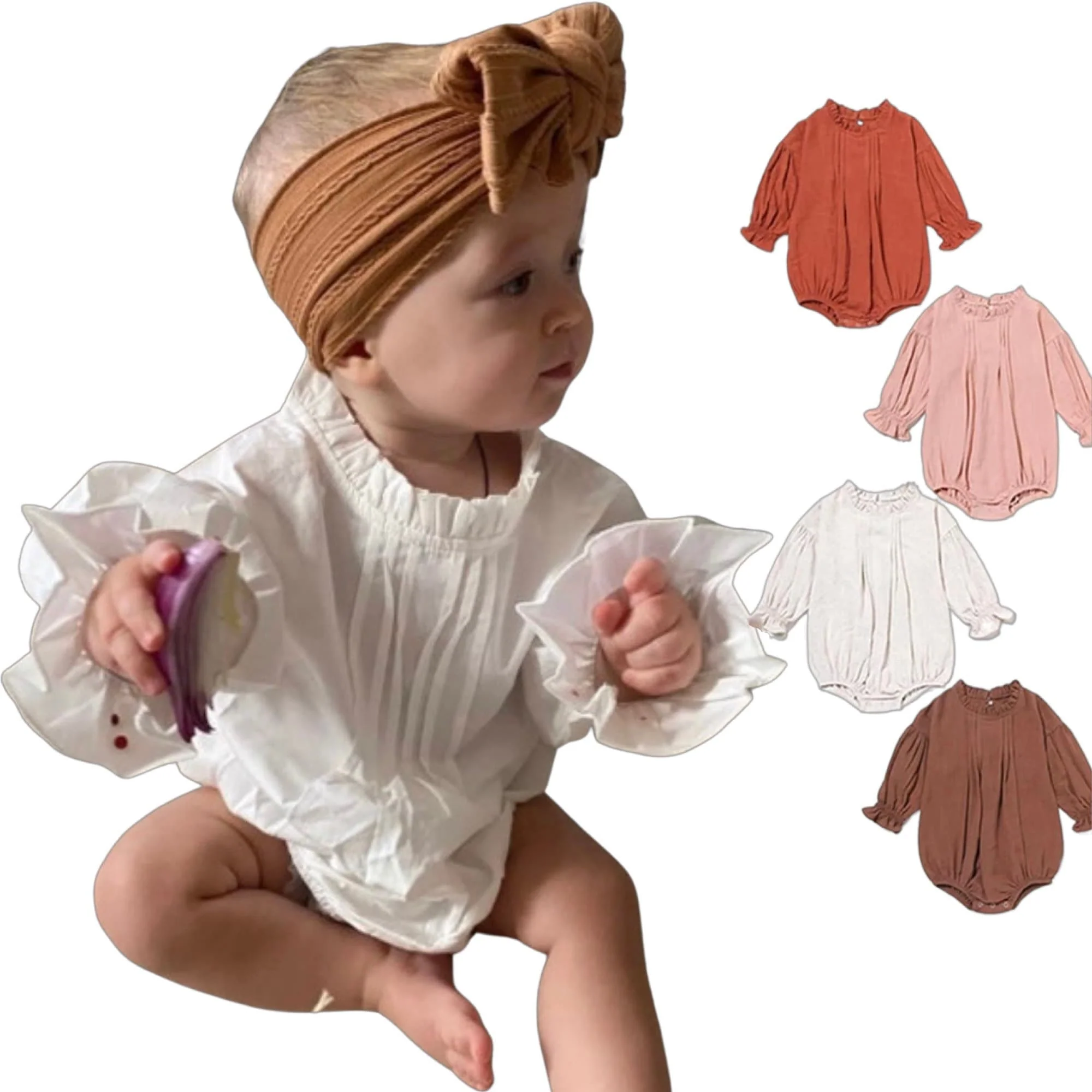 Boho  Baby Girls Linen Romper