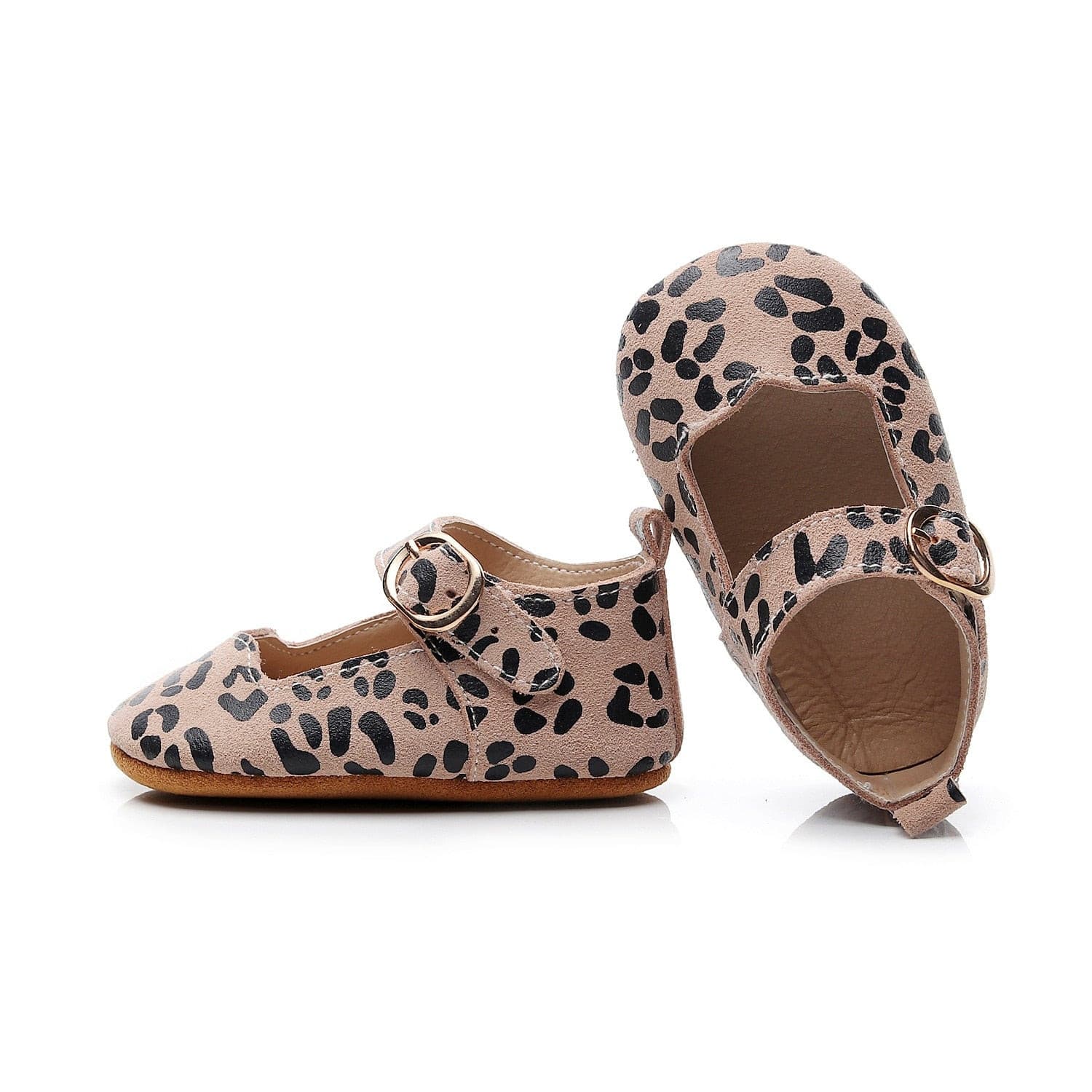 Urban Mary Janes - Genuine Leather Baby Girls Shoes First Walkers - Leopard