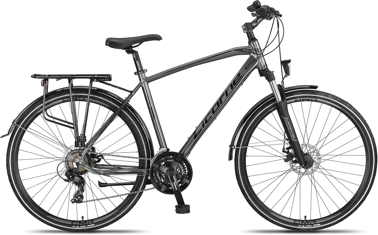 Licorne Bike Premium Touring Trekking Bike in 28 Zoll Aluminium Scheibenbremse Fahrrad für Jungen, Mädchen, Damen und Herren - 21 Gang-Schaltung - Mountainbike - Crossbike