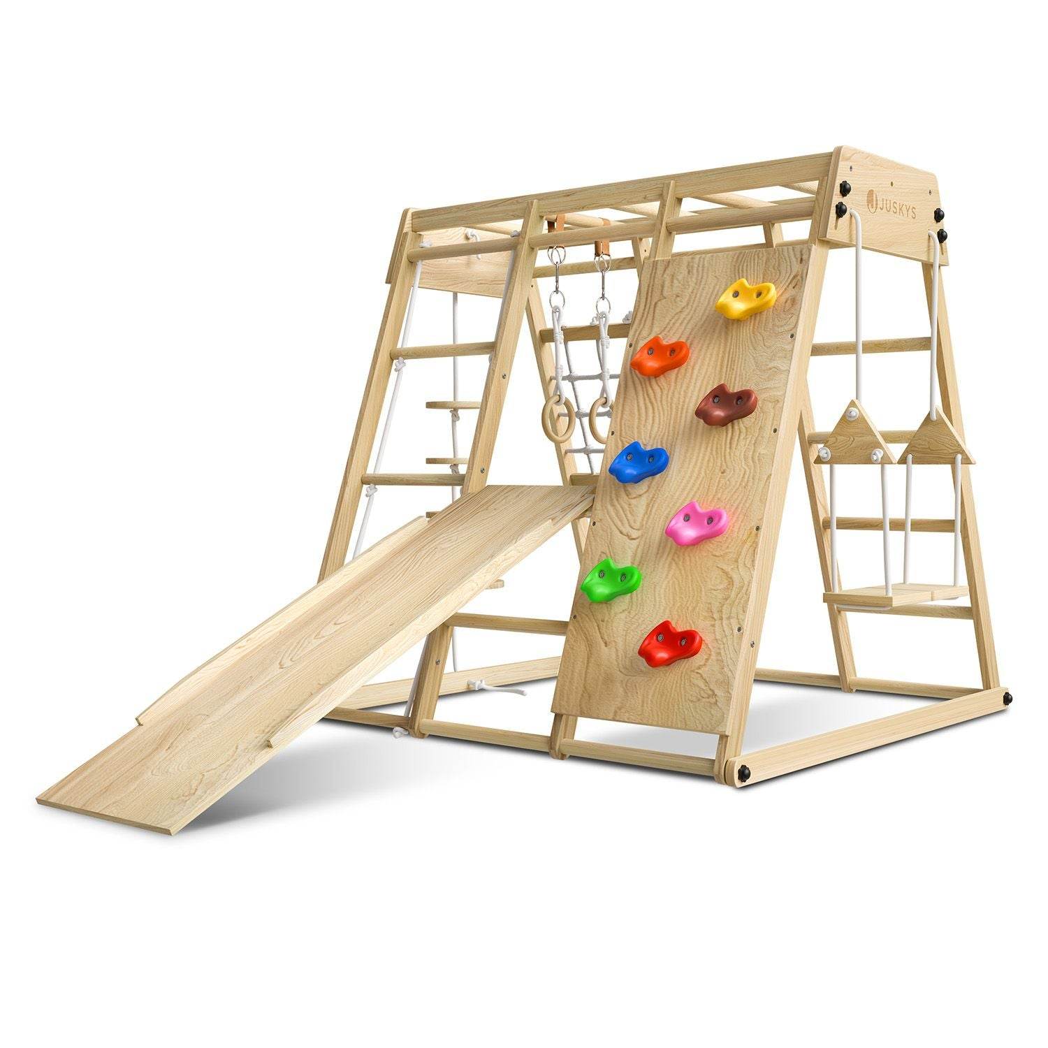 Maxi Kletterger��st f��r Kinder mit Rutsche - Natur