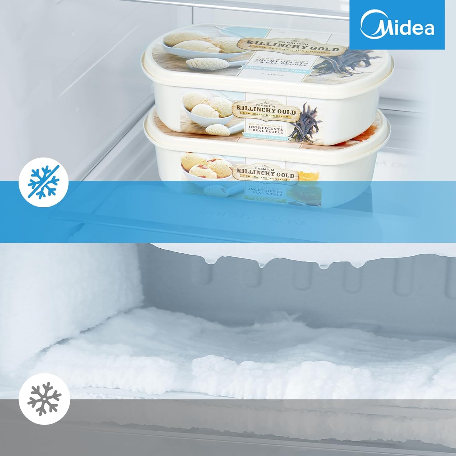 Midea KS-DDX 6.32 WT Side-by-Side Kühl-/Gefrierkombination/ 178,8 cm Hhe/ 254 kWh/Jahr/No Frost/Dual Inverter Compressor/mit 3in1 Wasser-/Eisspender und Wassertank, Dark Inox