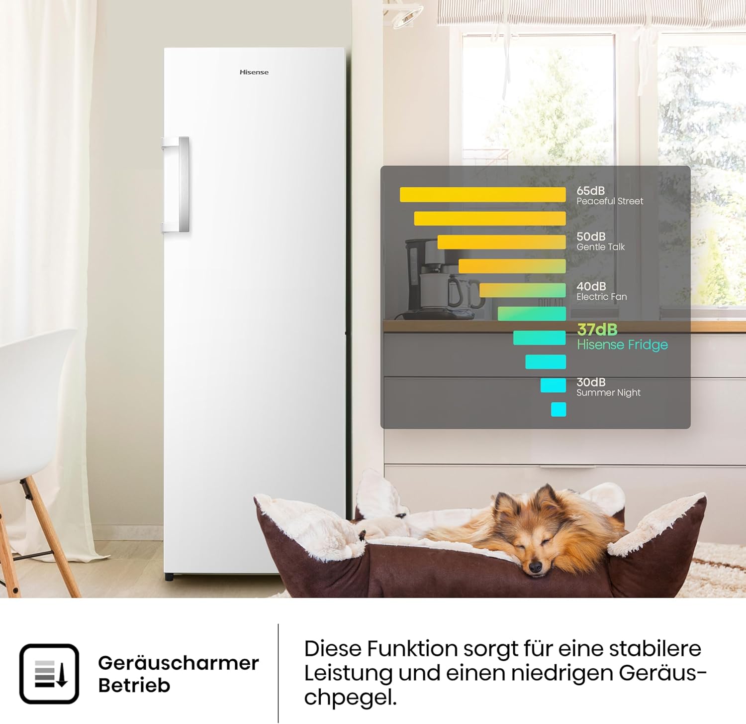 Hisense FV191N4AW2 Gefrierschrank/ TotalNoFrost/ SuperFreeze/ Türalarm/ Multiflow 360°/ BigBox/ 143,4 cm/ Gefrierteil 147 l/ 41 dB/ 205 kWh/Wei