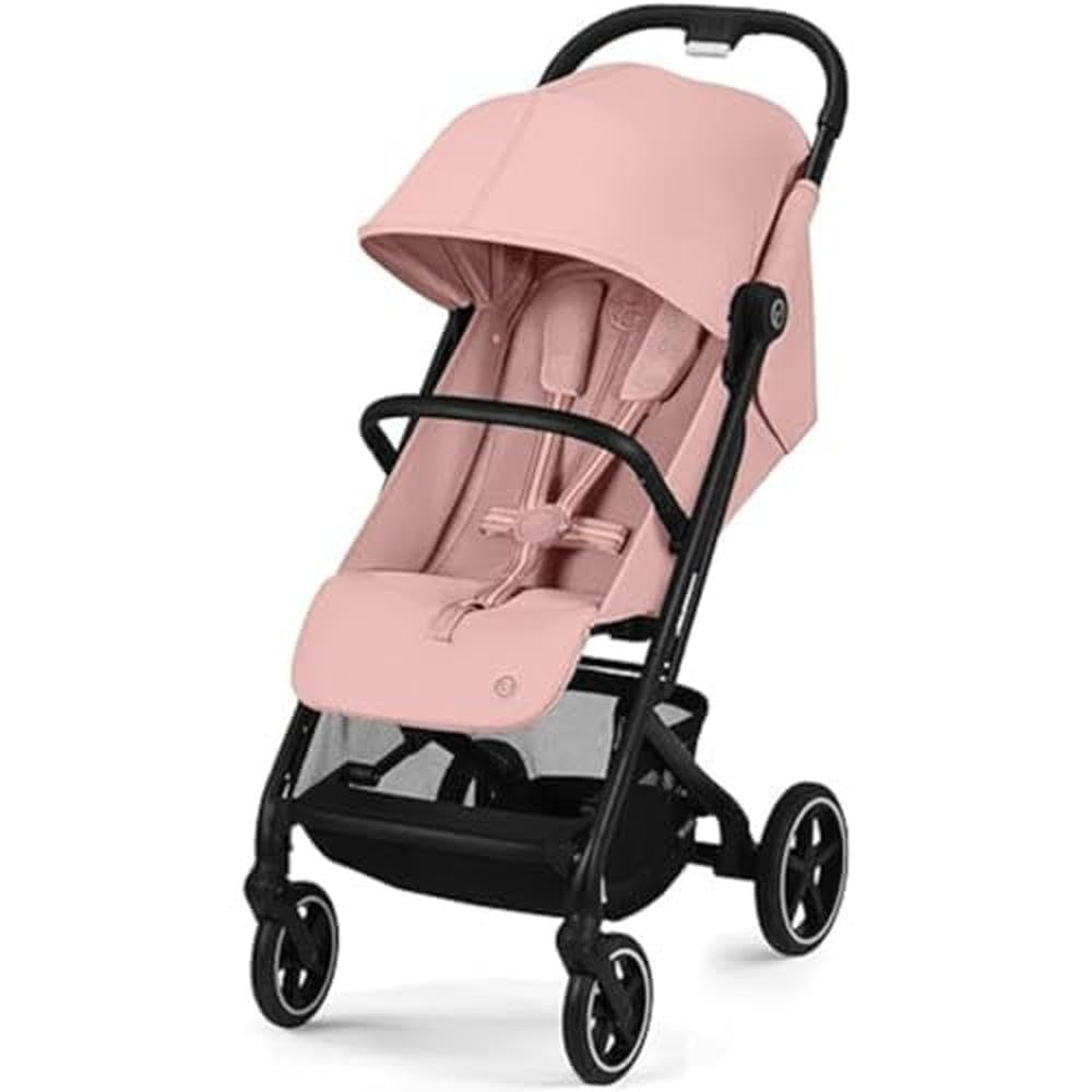 Cybex Gold Kinderwagen Beezy mit One-Pull Harness, Ab Geburt bis ca. 4 Jahre (max. 22 kg), Kompakt und ergonomisch, Almond Beige (Beige mit schwarzem Rahmen)