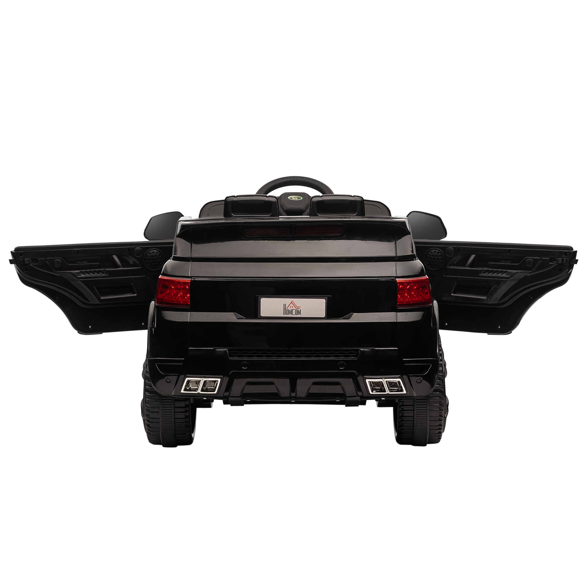 HOMCOM Kinder-Elektroauto SUV, bis 5 kmh/h, mit Sicherheitsgurt, Fernbedienung, Scheinwerfern, Musikfunktion, schwarz