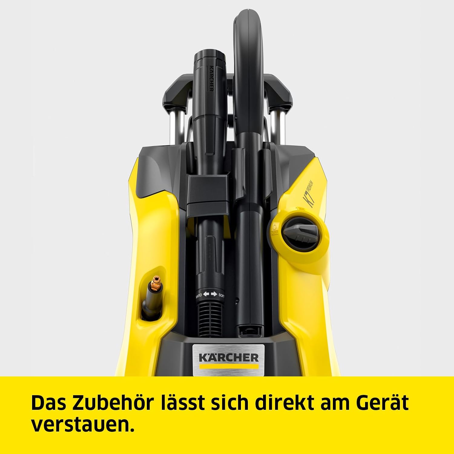 Kärcher Hochdruckreiniger K 7 Premium Power Home, Druck: 180 bar, Durchfluss: 600 l/h, Flächenleistung: 60 m²/h, Leistung: 3.000 W, Schlauchtrommel, mit Pistole, Dreckfräser, Strahlrohr