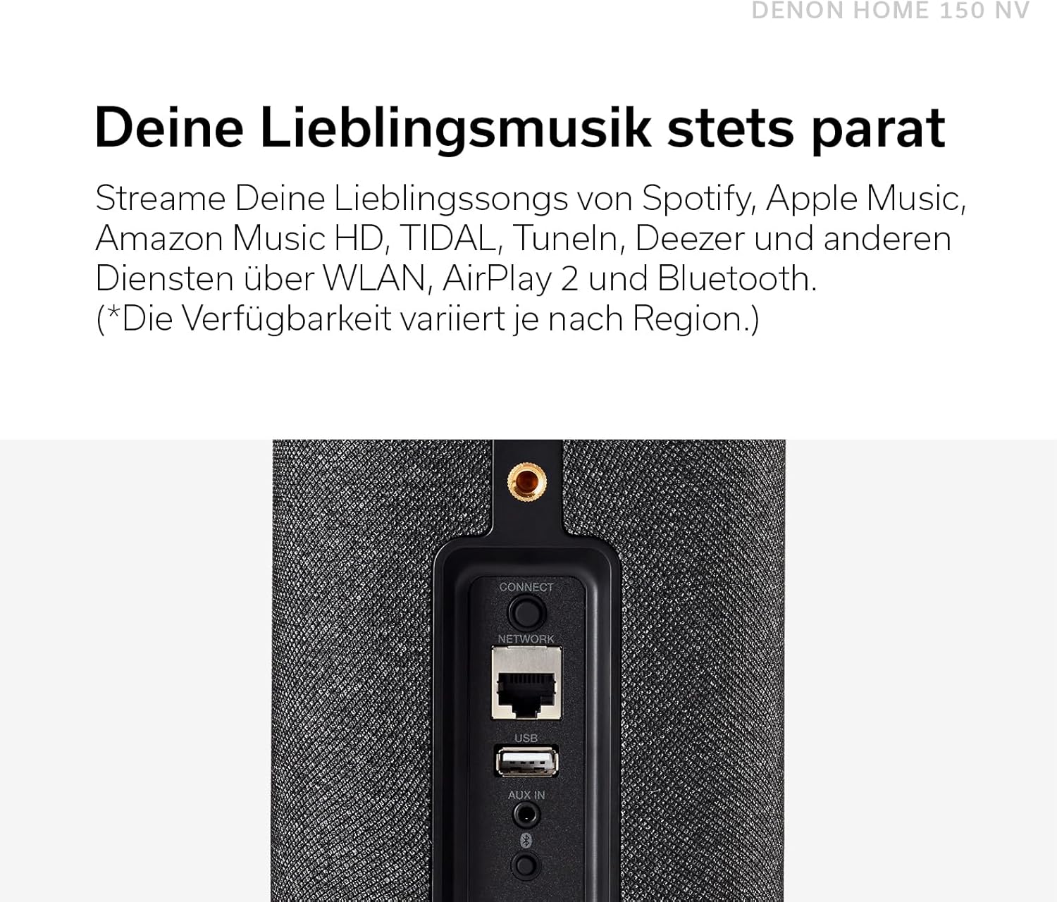 Denon Home 150 Multiroom-Lautsprecher, HiFi Lautsprecher mit HEOS Built-in, Alexa integriert, WLAN, Bluetooth, USB, AirPlay 2, Hi-Res Audio, schwarz