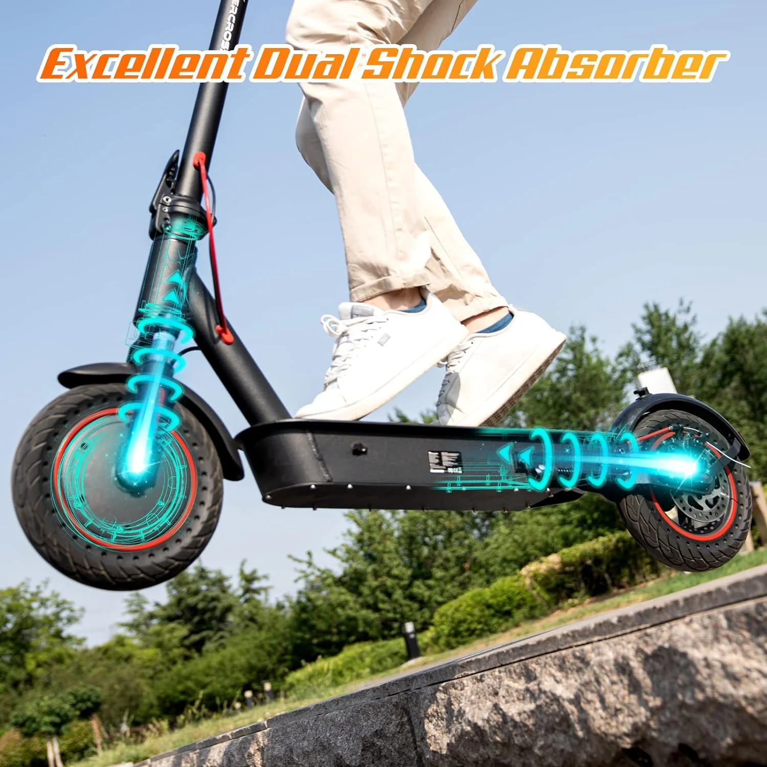 Evercross EV10K Pro 500W E-Scooter mit 35 km Reichweite, 10-Zoll-Honeycomb-Reifen und IP54 Schutz