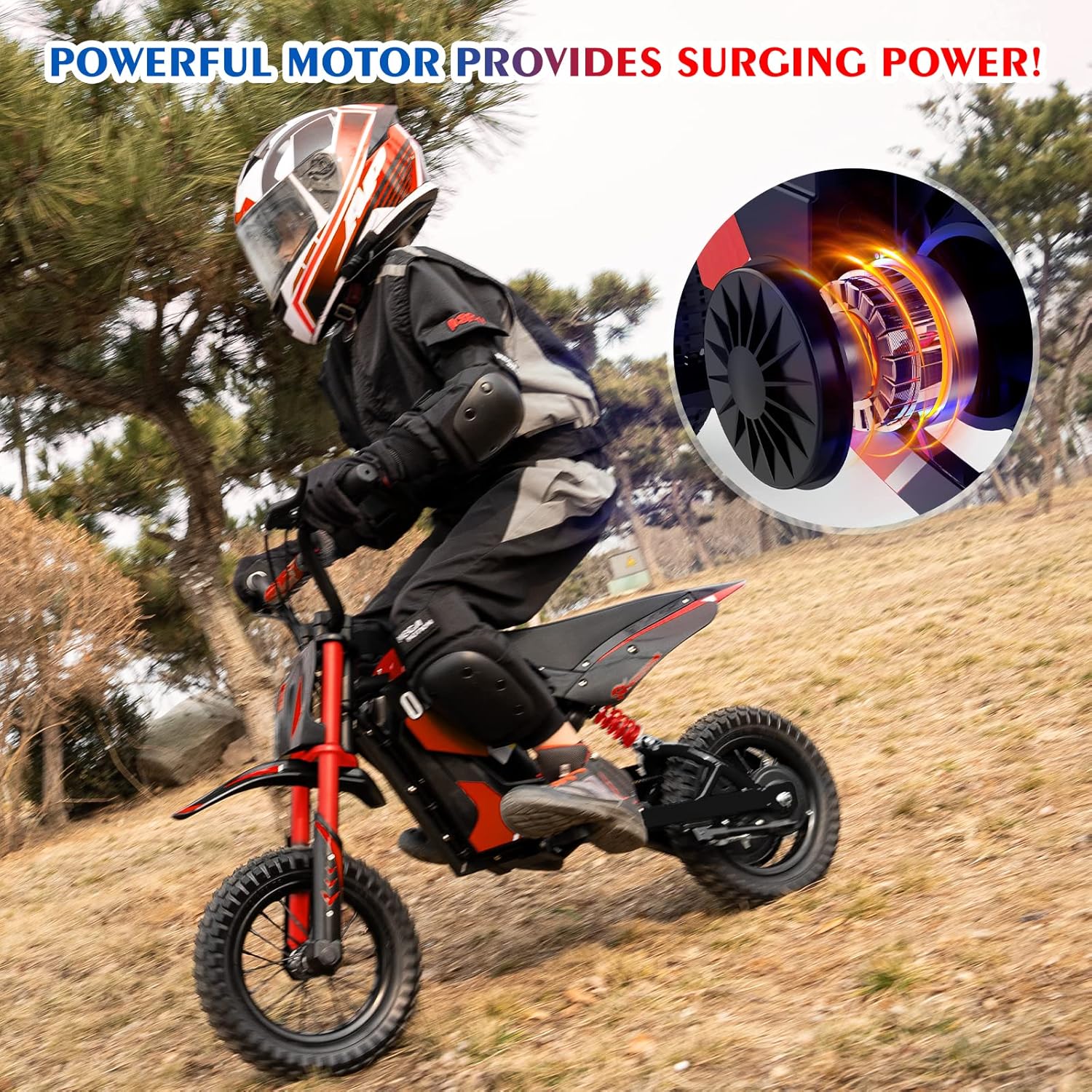EVERCROSS EV12M Elektro Motorrad Kinder, Elektromotorrad mit 300W Motor, 8/12/25 KMH Geschwindigkeitsmodus, 15KM Lange Reichweite, 12 Zoll Luftreifen, Moto Cross für Kinder von 3–12 Jahren