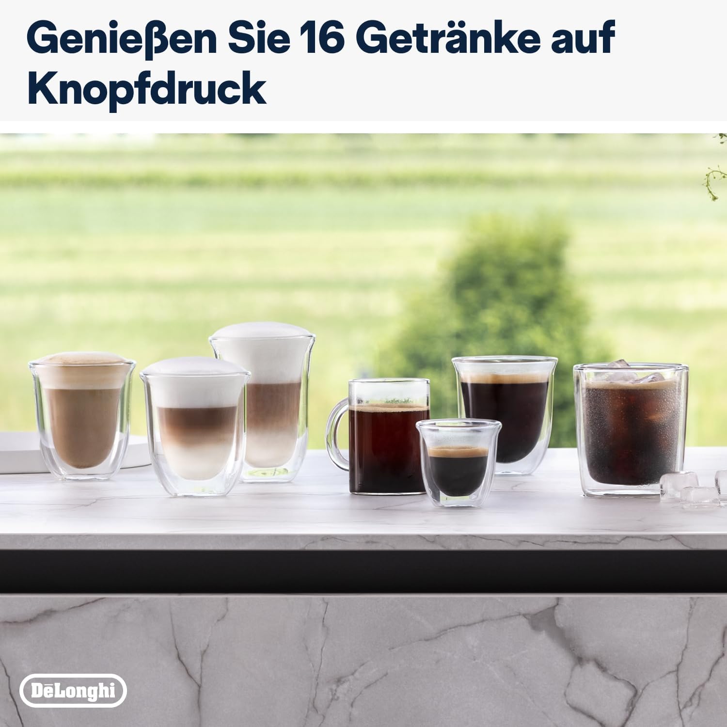 De'Longhi Rivelia EXAM440.55.W Kaffeevollautomat mit LatteCrema Milchsystem, Wechselbarer Bohnenbehälter, 16 Kaffee- & Milchgetränke auf Knopfdruck, Extra-Shot-Funktion, 3,5 Touch-Display, Weiß