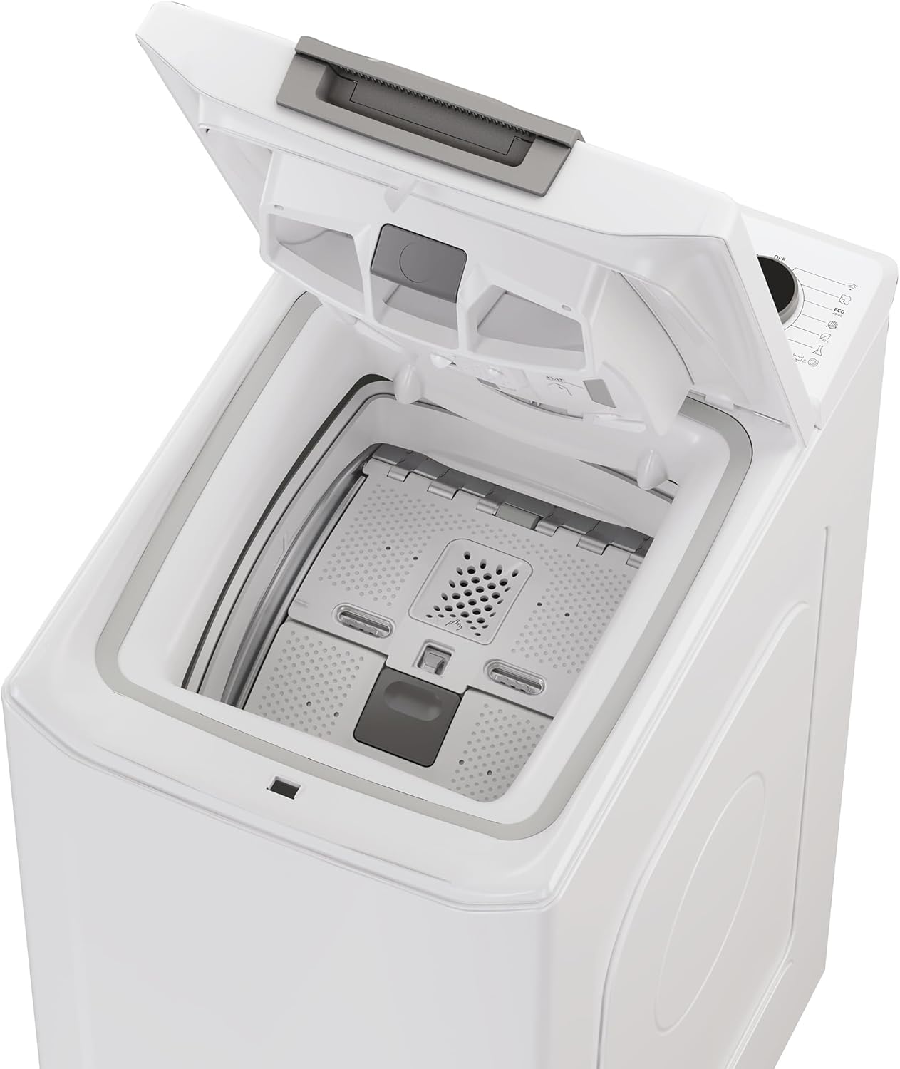 Hoover Toplader Waschmaschine THO286TM5-S 8 kg I Smarte Bedienung mit Wi-Fi und Bluetooth I 1200 U/min Schleuderdrehzahl I Nachlegefunktion