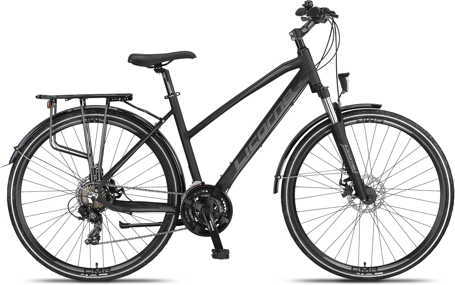 Licorne Bike Premium Touring Trekking Bike in 28 Zoll Aluminium Scheibenbremse Fahrrad für Jungen, Mädchen, Damen und Herren - 21 Gang-Schaltung - Mountainbike - Crossbike